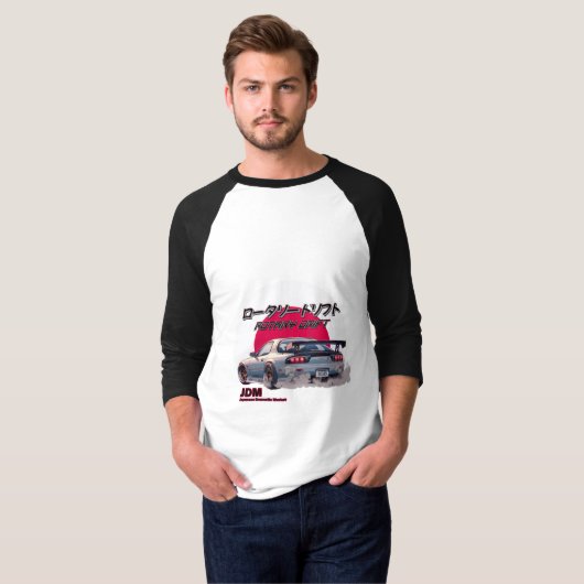 回転ドリフトRX-7 -日本の通り凡例 Tシャツ (正面フル)