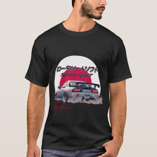 回転ドリフトRX-7 -日本の通り凡例 Tシャツ (正面)