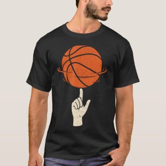 回転バスケットボール - バスケットボールプレイヤーファンバスケット Tシャツ