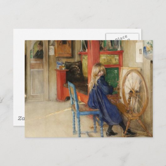 回転ホイールでの小さな女の子 ポストカード (正面/裏面)