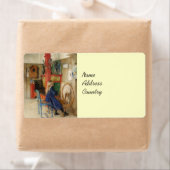 回転ホイールでの小さな女の子 ラベル (インサイチュ)