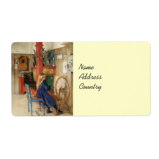 回転ホイールでの小さな女の子 ラベル (正面)