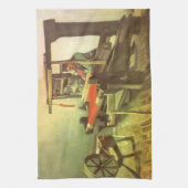 回転ホイールに面したヴィンセント離れバンゴッホウィーバー キッチンタオル (縦)