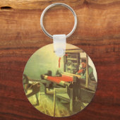 回転ホイールに面したヴィンセント離れバンゴッホウィーバー キーホルダー (正面)