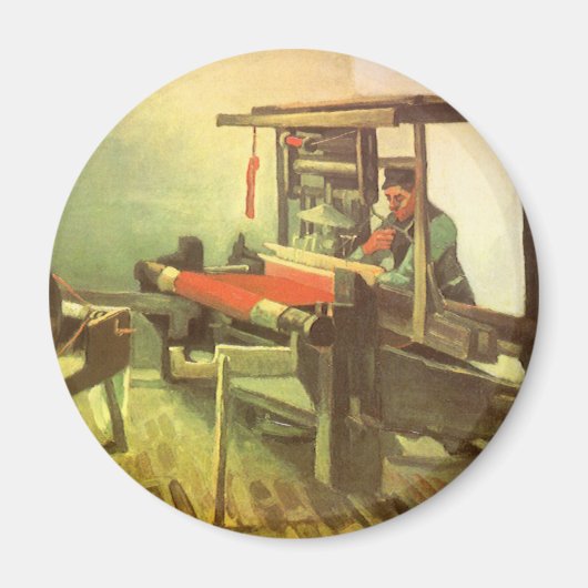 回転ホイールに面したヴィンセント離れバンゴッホウィーバー マグネット (正面)