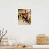 回転ホイール付きカールLarsson女の子 ポスター (キッチン)