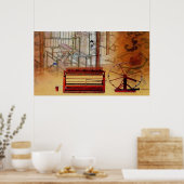 回転中国の輪プリント ポスター (キッチン)