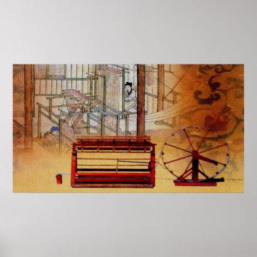 回転中国の輪プリント ポスター (正面)