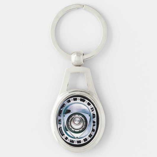 回転式楕円形の金属Keychain キーホルダー (正面)