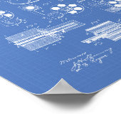 回転式火器1881特許技術 – 青写真 ポスター (角)