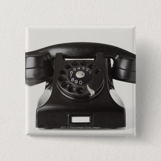 回転式電話のクローズアップ 缶バッジ (正面)