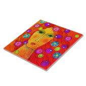 回転抽象芸術デジタルポートレートの女性 タイル (側面)