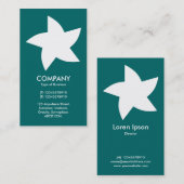 回転星 – ティール（緑がかった色）緑006666 名刺 (正面/裏面)