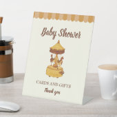 回転木馬かわいい赤ちゃんシャワーカードとギフト 台座サイン (インサイチュ)
