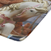 回転木馬とテディベア カッティングボード (角)