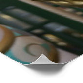 回転木馬とテディベア ポスター (角)