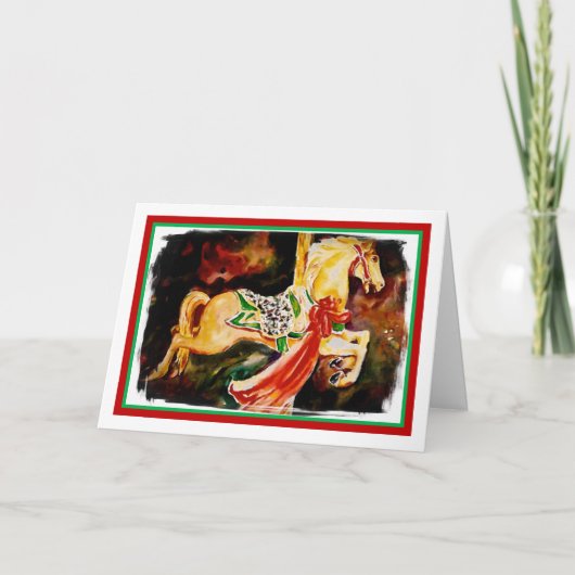 回転木馬のクリスマスカード カード (正面)