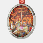 回転木馬のホースのデザイン メタルオーナメント (左)