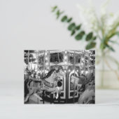 回転木馬のモノクロはがき ポストカード (スタンド正面)