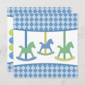 回転木馬の誕生日のパーティの招待状 招待状 (正面/裏面)