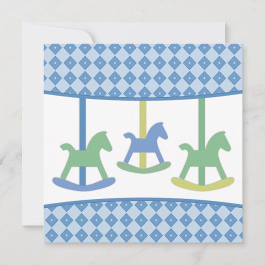 回転木馬の誕生日のパーティの招待状 招待状 (正面)