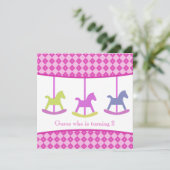 回転木馬の誕生日のパーティの招待状 招待状 (スタンド正面)