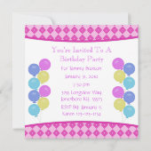 回転木馬の誕生日のパーティの招待状 招待状 (裏面)