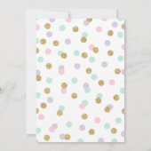 回転木馬の誕生日の招待状の花のピンクの真新しい金ゴールド 招待状 (裏面)