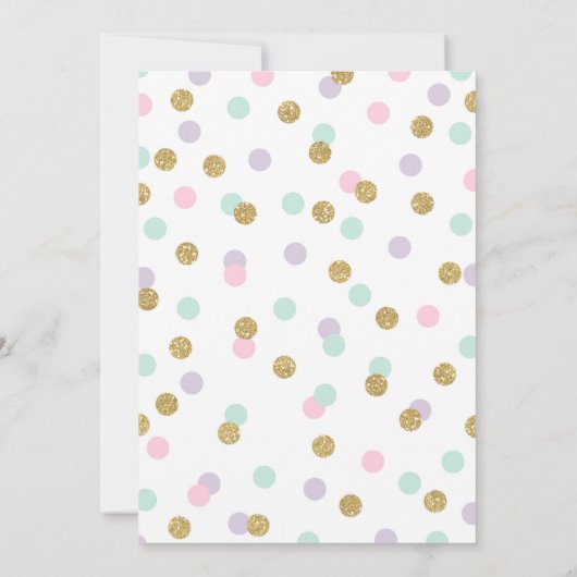 回転木馬の誕生日の招待状の花のピンクの真新しい金ゴールド 招待状 (裏面)