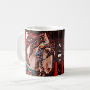 回転木馬の鉛筆アートパーソナライズされた コーヒーマグカップ
