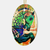 回転木馬の馬のオーナメント セラミックオーナメント (左)