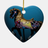 回転木馬の馬のクリスマスのオーナメント セラミックオーナメント (裏面)
