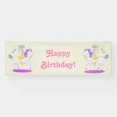 回転木馬の馬の誕生日の旗 横断幕 (横)