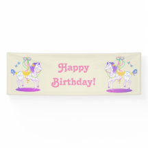 回転木馬の馬の誕生日の旗