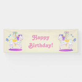 回転木馬の馬の誕生日の旗 横断幕