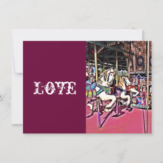 回転木馬の馬愛カーニバルの結婚式招待状 招待状 (裏面)