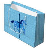 回転木馬の馬-コバルトおよびスカイブルー ラージペーパーバッグ (正面アングル)