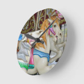 回転木馬の馬 ラウンド壁時計 (傾斜)