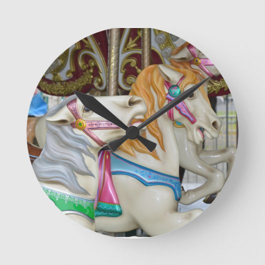 回転木馬の馬 ラウンド壁時計 (正面)