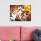 回転木馬ウマを伸ばしたキャンバス キャンバスプリント (インサイチュ (リビング))