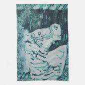 回転木馬ウマアクアマリン キッチンタオル (縦)