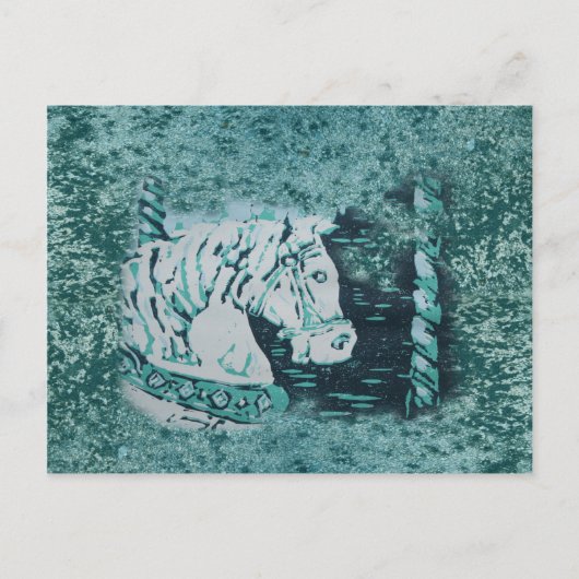 回転木馬ウマアクアマリン ポストカード (正面)