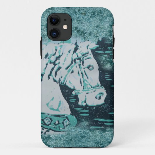 回転木馬ウマアクアマリン Case-Mate iPhoneケース (裏面)