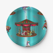 回転木馬ウマズオンブルー ペーパープレート (正面)