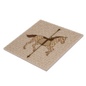 回転木馬ウマ – チョコレートブラウンとタン タイル (側面)