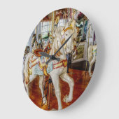 回転木馬ウマ – ラウンドウォールクロック ラージ壁時計 (傾斜)