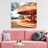 回転木馬オンブライトンビーチ キャンバスプリント (インサイチュ (リビング))