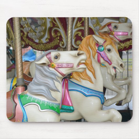 回転木馬カラフル馬 マウスパッド (正面)