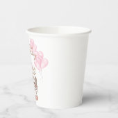 回転木馬ガーリーピンクユニコーンファースト誕生日 紙コップ (左)
