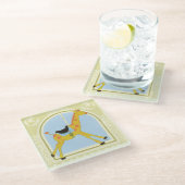 回転木馬キリンbyジューンエリカヴェス ガラスコースター (アングル)